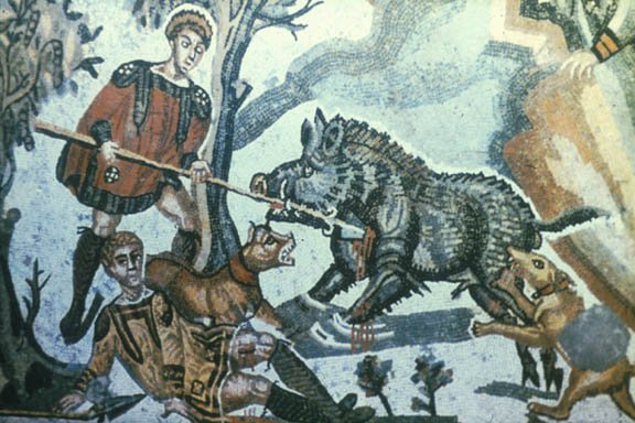 Mosaic: Piazza Armerina, Sicily.